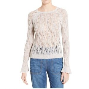 Rebecca Taylor Sweater La Vie Peacock Stitch Womens Size Small‎